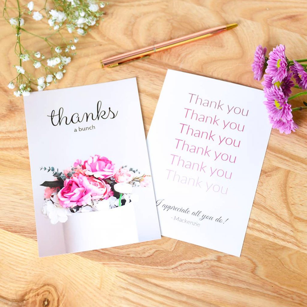 Floral thank you card