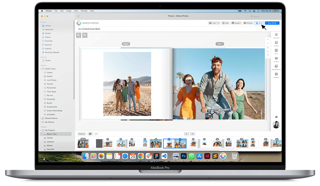 Share photo books with shared projects from Mimeo Photos